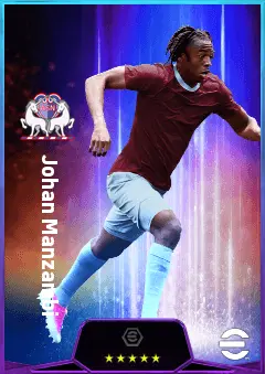 Johan Manzambi eFootball 2026 player card, 81 OVR AMF