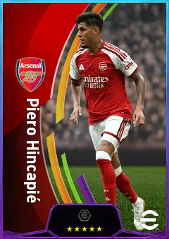 Piero Hincapié eFootball 2026 player card, 83 OVR LB
