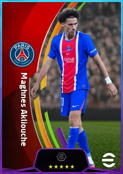Maghnes Akliouche eFootball 2026 player card, 82 OVR RMF