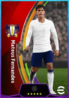 Mateus Fernandes eFootball 2026 player card, 82 OVR CMF