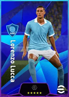 Lorenzo Lucca eFootball 2026 player card, 81 OVR CF