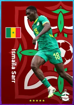 Ismaïla Sarr eFootball 2026 player card, 80 OVR AMF