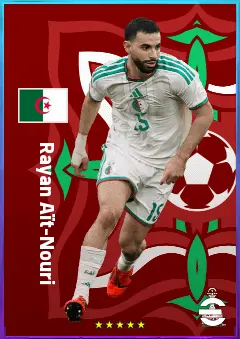 Rayan Aït-Nouri eFootball 2026 player card, 80 OVR LB
