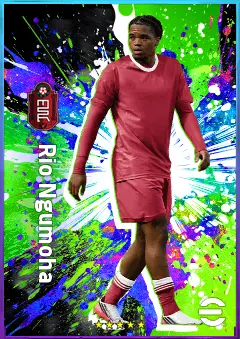 Rio Ngumoha eFootball 2026 player card, 80 OVR LWF