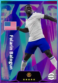 Folarin Balogun eFootball 2026 player card, 81 OVR CF