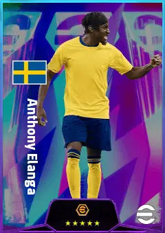 Anthony Elanga eFootball 2026 player card, 81 OVR RWF