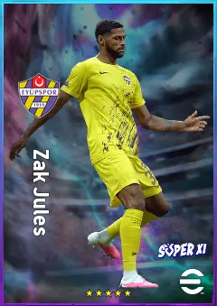 Zak Jules eFootball 2026 player card, 77 OVR CB