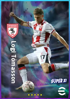 Logi Tómasson eFootball 2026 player card, 78 OVR LB