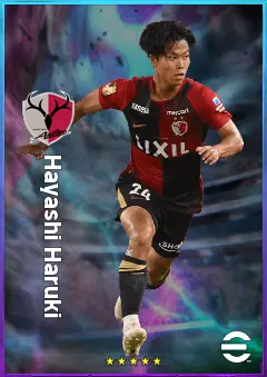 Hayashi Haruki eFootball 2026 player card, 77 OVR LMF