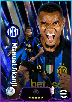 Manuel Akanji eFootball 2026 player card, 82 OVR CB