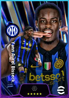 Yann Aurel Bisseck eFootball 2026 player card, 82 OVR CB