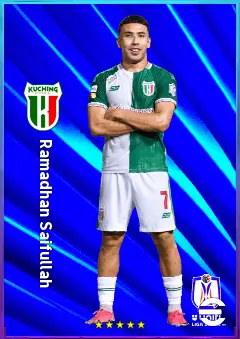 Ramadhan Saifullah eFootball 2026 player card, 77 OVR LWF