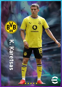 K. Karetsas eFootball 2026 player card, 79 OVR AMF