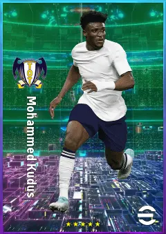 Mohammed Kudus eFootball 2026 player card, 82 OVR RWF