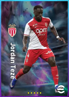 Jordan Teze eFootball 2026 player card, 82 OVR RB