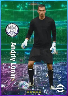 Andriy Lunin eFootball 2026 player card, 82 OVR GK
