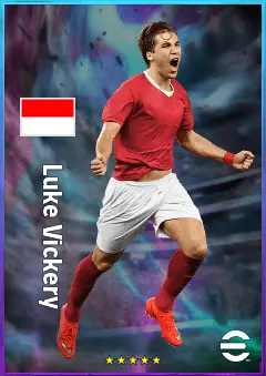 Luke Vickery eFootball 2026 player card, 79 OVR RMF