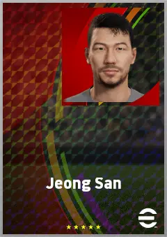 Jeong San eFootball 2026 player card, 66 OVR GK