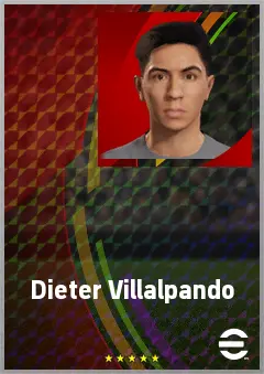 Dieter Villalpando eFootball 2026 player card, 73 OVR AMF