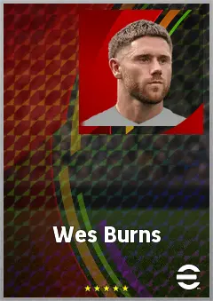 Wes Burns eFootball 2026 player card, 71 OVR RMF