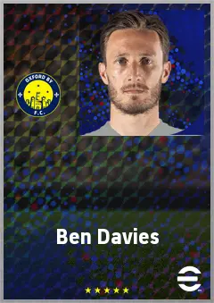 Ben Davies eFootball 2026 player card, 72 OVR CB