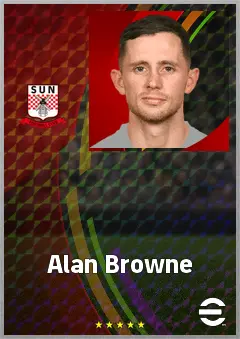 Alan Browne eFootball 2026 player card, 71 OVR CMF