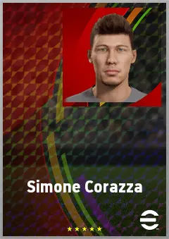 Simone Corazza eFootball 2026 player card, 69 OVR CF