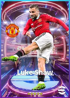 Luke Shaw eFootball 2026 player card, 82 OVR LB