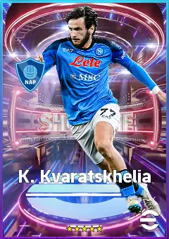 K. Kvaratskhelia eFootball 2026 player card, 84 OVR LWF