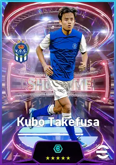 Kubo Takefusa eFootball 2026 player card, 82 OVR RWF