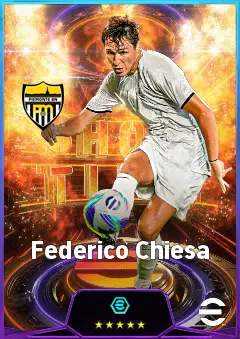 Federico Chiesa eFootball 2026 player card, 85 OVR LWF