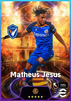 Matheus Jesus eFootball 2026 player card, 77 OVR CMF