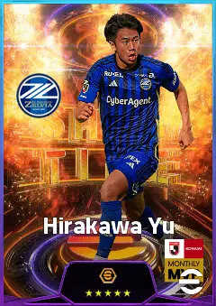 Hirakawa Yu eFootball 2026 player card, 76 OVR RMF