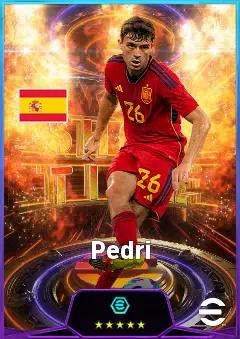 Pedri eFootball 2026 player card, 86 OVR CMF