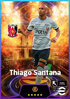 Thiago Santana eFootball 2026 player card, 77 OVR CF
