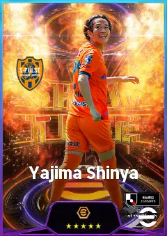 Yajima Shinya eFootball 2026 player card, 75 OVR LMF