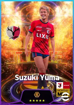 Suzuki Yuma eFootball 2026 player card, 80 OVR CF