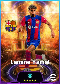 Lamine Yamal eFootball 2026 player card, 83 OVR RWF