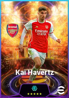 Kai Havertz eFootball 2026 player card, 83 OVR CF