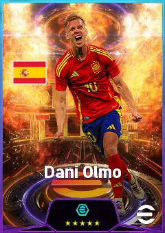 Dani Olmo eFootball 2026 player card, 83 OVR AMF