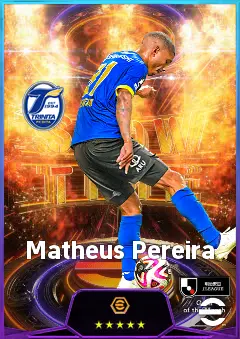 Matheus Pereira eFootball 2026 player card, 76 OVR CB