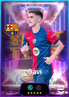 Gavi eFootball 2026 player card, 84 OVR CMF