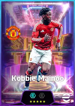 Kobbie Mainoo eFootball 2026 player card, 82 OVR CMF