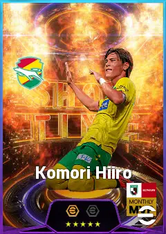 Komori Hiiro eFootball 2026 player card, 76 OVR CF