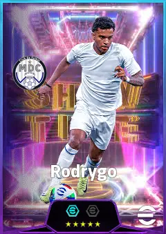 Rodrygo eFootball 2026 player card, 85 OVR RWF