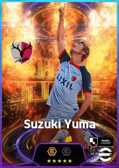 Suzuki Yuma eFootball 2026 player card, 80 OVR CF