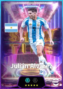 Julián Alvarez eFootball 2026 player card, 84 OVR CF