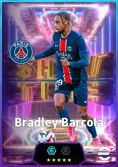 Bradley Barcola eFootball 2026 player card, 84 OVR LWF