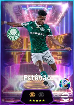 Estêvão eFootball 2026 player card, 83 OVR RWF