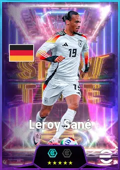 Leroy Sané eFootball 2026 player card, 84 OVR LMF